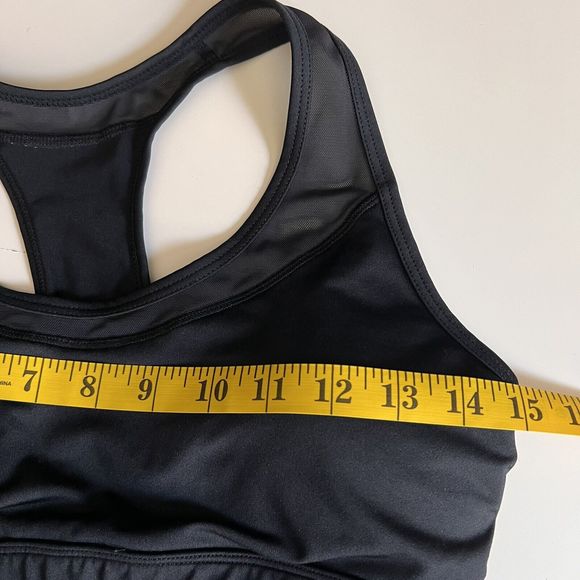 MARIKA TEK Padded Exercise Bra Black Cutout Mesh Racer Back Womens Size Medium - Picture 6 of 10